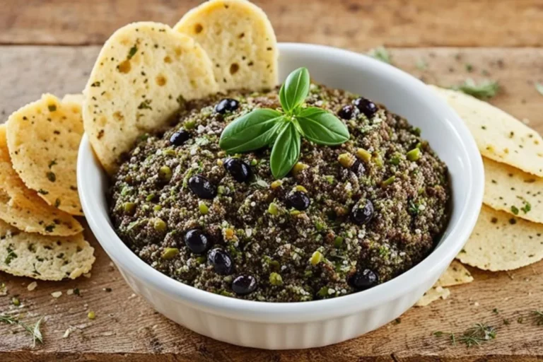 Chips de mandioca fácil com tapenade