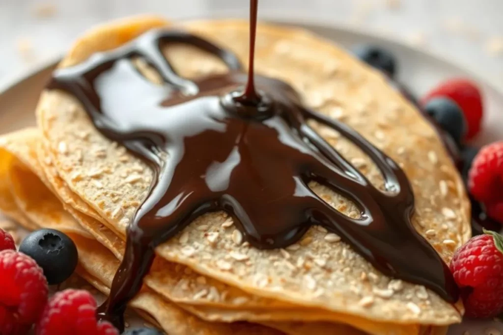 Crepes de aveia e chocolate nutritivos