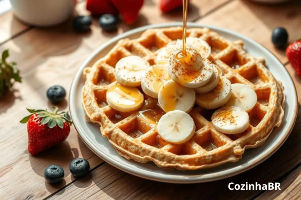 Waffle de Aveia e Mel com Banana