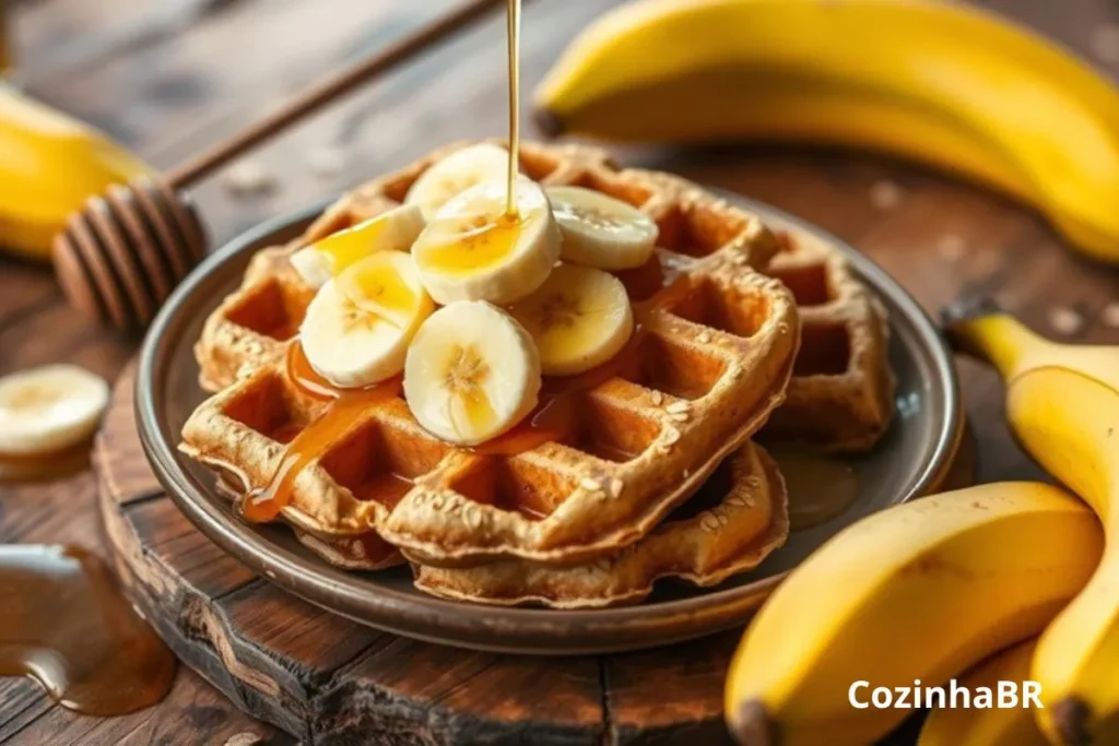 Waffle de Aveia e Mel com Banana